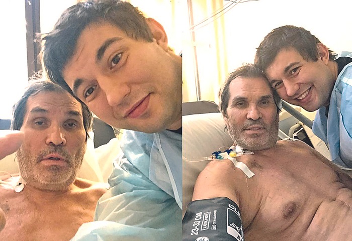 Бари Алибасов с сыном после операции на позвоночнике