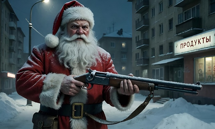 Дед Мороз с обрезом - фото