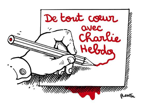 Карикатуристы сделали рисунки в память о погибших коллегах из Charlie Hebdo